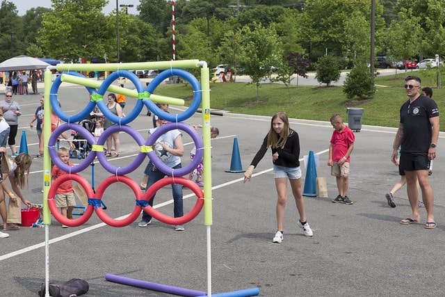 pool noodle toss