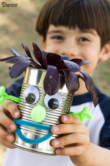 DIY tin can planters