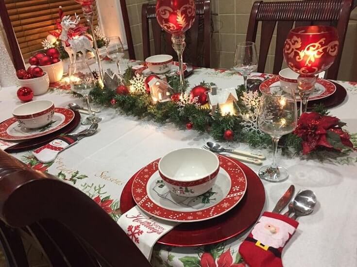 simple easy christmas table setting ideas 12