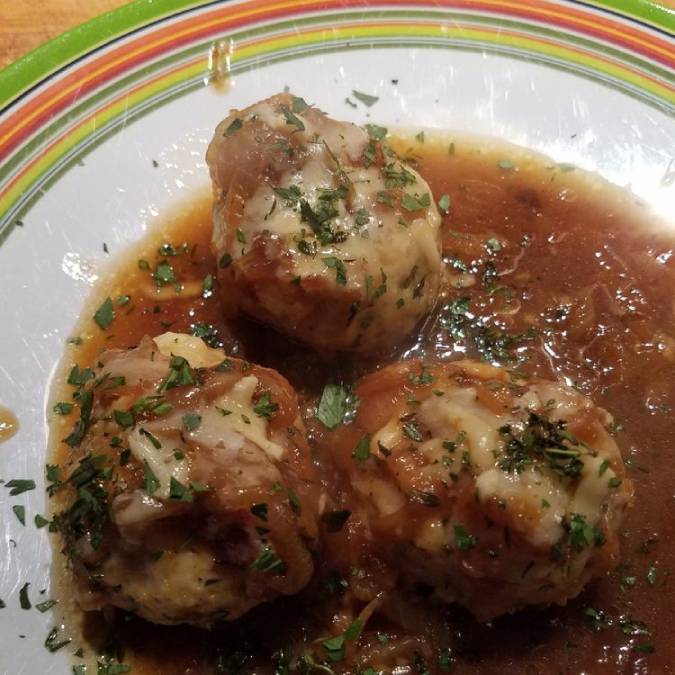 french onion meatballs