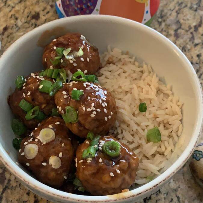 sticky asian meatballs