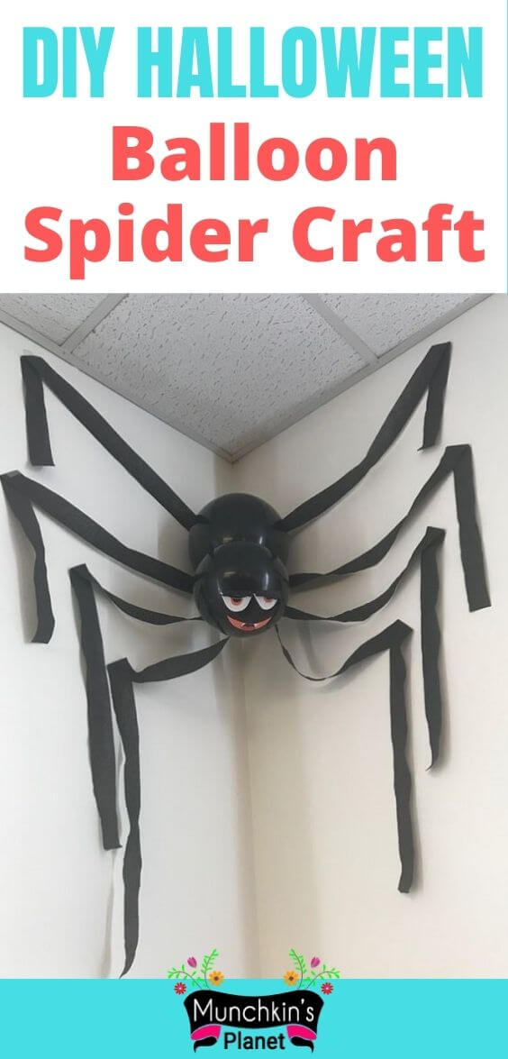 DIY Halloween Balloon Spider Craft