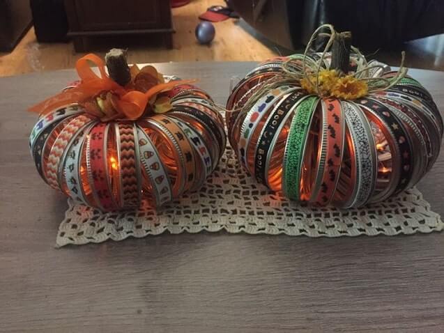 mason jar lid pumpkin decoration ideas 1