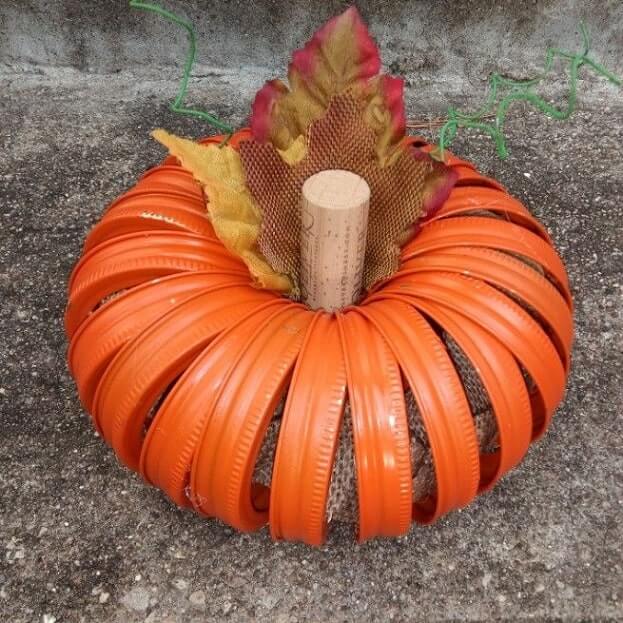 mason jar lid pumpkin decoration ideas 4