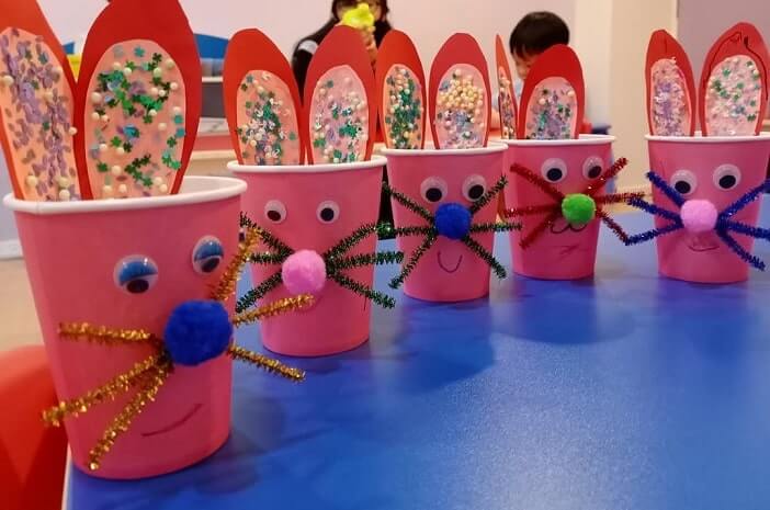 Jumping Bunny Cup Craft - Creative Little Explorers