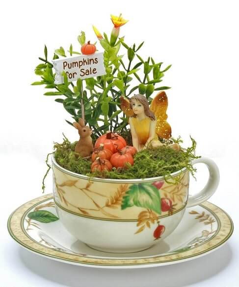 DIY teacup fairy garden ideas