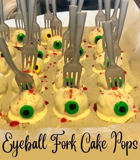 Eyeball On A Fork Cake Pops