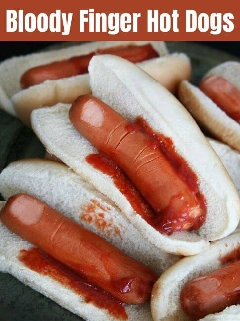 bloody finger hot dogs halloween party food