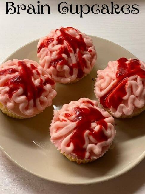 halloween dessert brain cupcakes