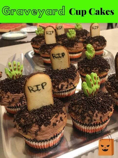 spooky graveyard cupcakes