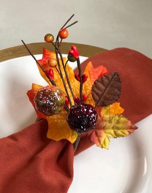 Harvest Maple Fruit Napkin Rings