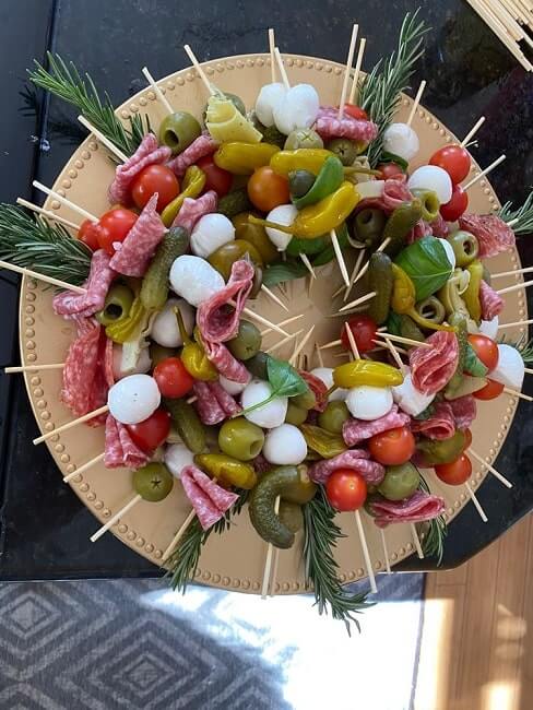 holiday antipasto wreath party snacks