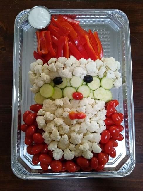 santa veggie tray christmas finger food