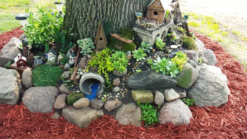 creating a large outdoor fairy garden