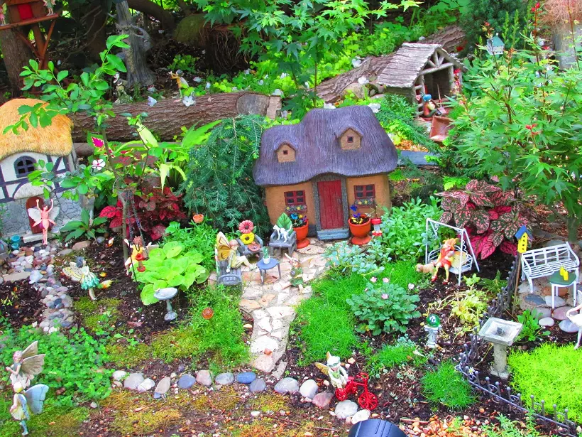 large outdoor fairy garden