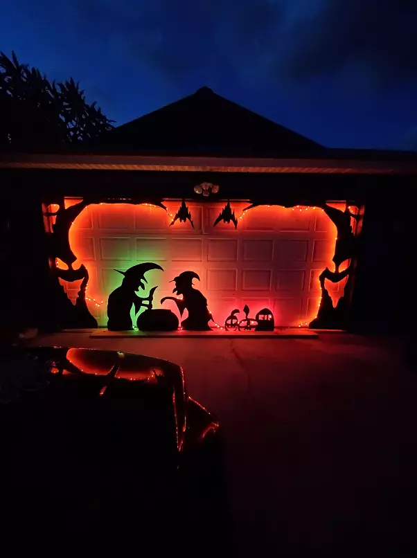 Halloween garage door silhouette