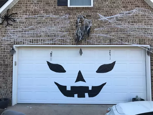 Halloween garage door decorations using decals
