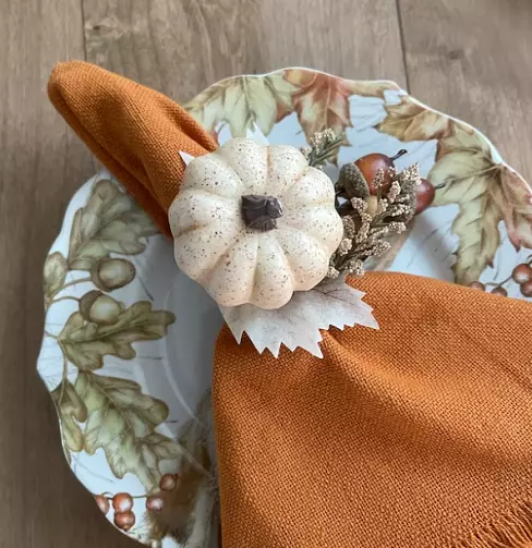 Fall White Pumpkin Napkin Rings