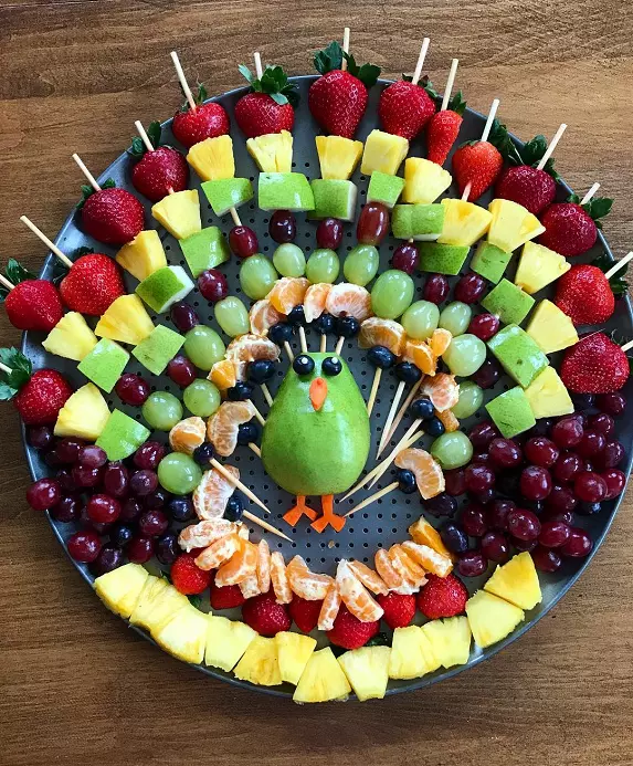 Fruit Turkey skewers tray