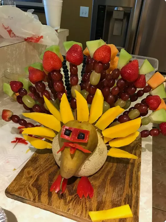 Thanksgiving Turkey fruit kaboob