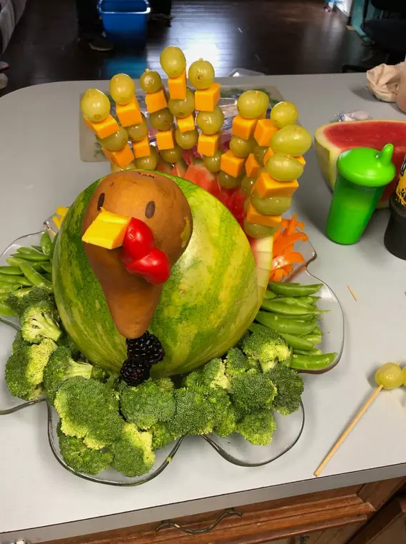 Turkey fruit centerpiece