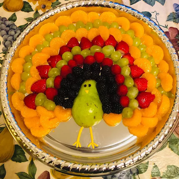 Turkey shaped fruit tray