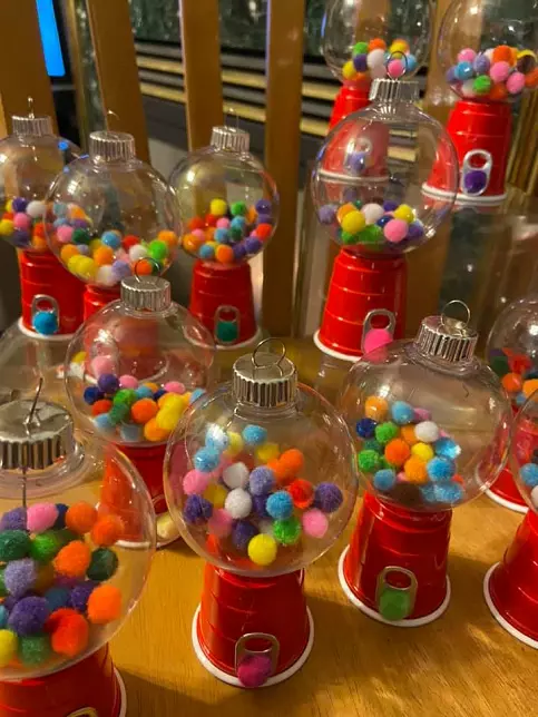 DIY Gumball Machine Christmas Ornaments