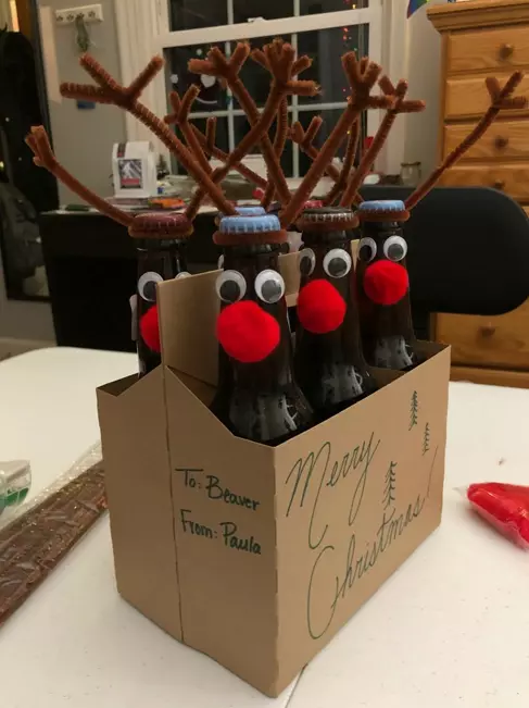 reindeer root beer bottles gift