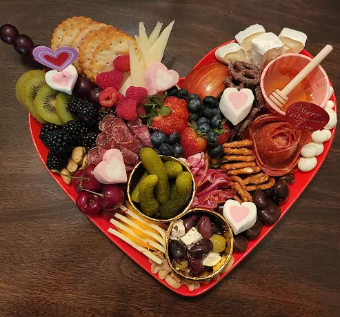 heart charcuterie board