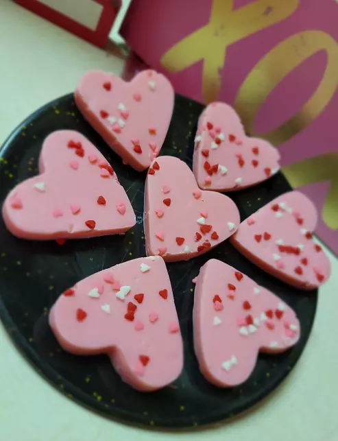 valentines day heart fudge