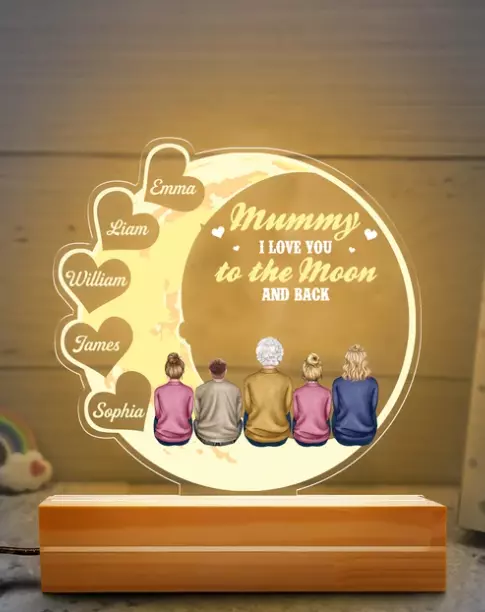 i love you mom moon lamp