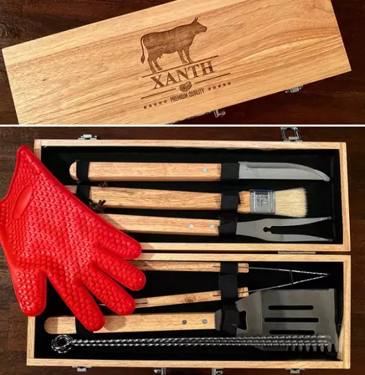 fathers day personalized bbq grilling set