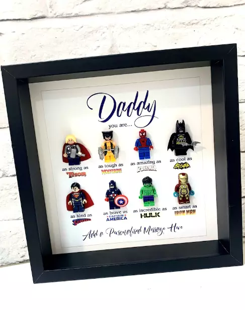 personalised dad superhero box frame