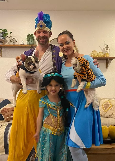 Dog and owner Halloween costumes Aladdin
