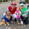 family halloween costumes with dog and baby paw patrol