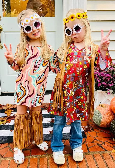 halloween costumes girl kids hippie