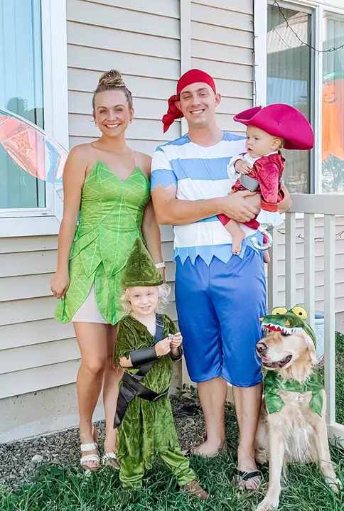 family halloween costumes with dog tinkerbell croc