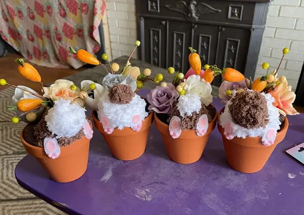 bunny butt flower pots easter craft 1