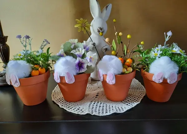 bunny butt flower pots easter craft 2