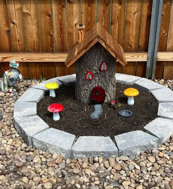 tree stump fairy house ideas 7