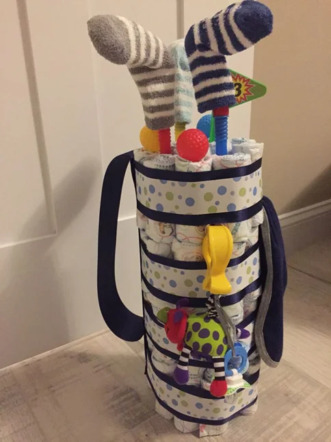 golf bag diaper cake ideas 1
