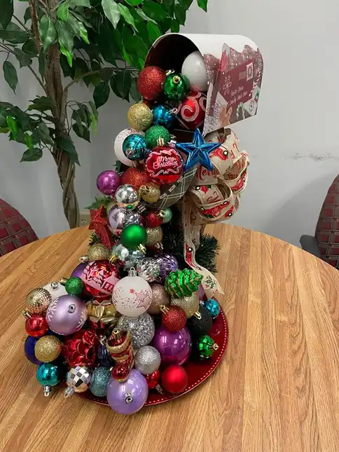 floating bucket christmas centerpiece 12