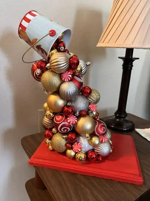 floating bucket christmas centerpiece 2