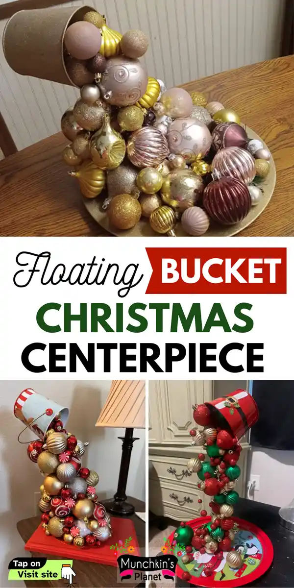 floating bucket christmas centerpiece